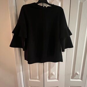 Tibi Black Bell Sleeve Blouse